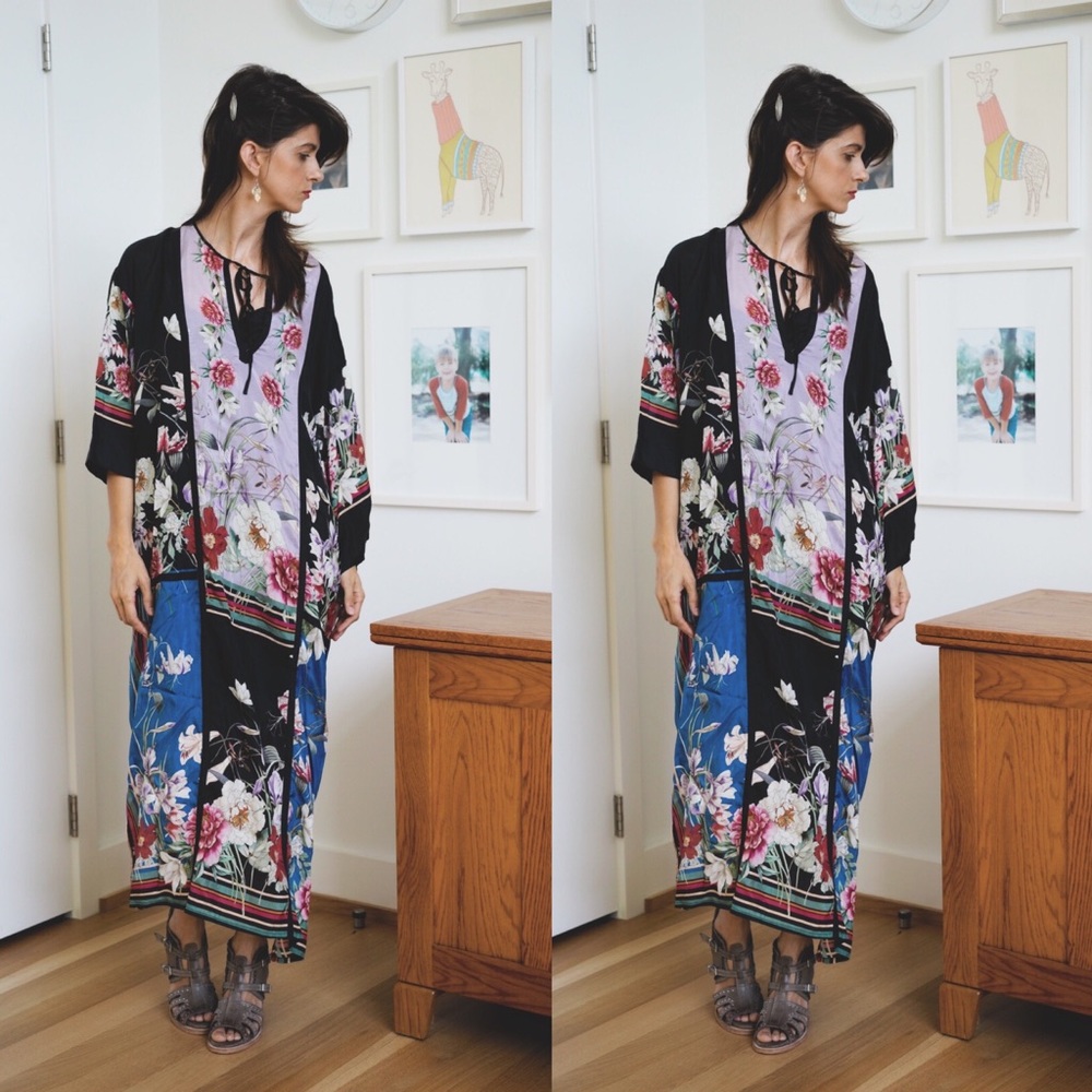 Johnny Was “Garden” kimono dress and slip